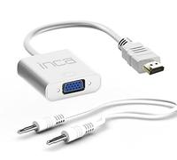 İnca IHTVJ-7TB - Adaptador HDMI a VGA Hembra (Incluye Cable de Audio), Color Blanco