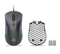 İnca IMG-GT20 Pro - Ratón óptico para Videojuegos (10000 PPP, Efecto de Logotipo RGB con Cubierta Intercambiable, preciso y rápido, con Peso Ajustable Mediante disminución)