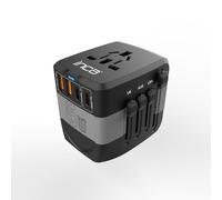 Inca IPW-45SA - Adaptador de Viaje para Todo el Mundo (45 W, Enchufe de Viaje con 2 USB-C, 2 USB-A, Carga rápida PD 45 W, Adaptador Internacional de Enchufe para Estados Unidos/UE/UK/AUS - más de 150