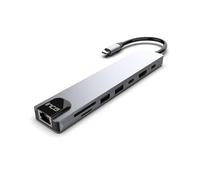 INCA ITPC-7T Tipo-C Hub X8 Combo Convertidor + Convertidor + Multiplexor Carcasa de Aluminio
