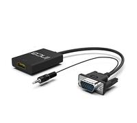 Inca IVTH-02 Convertidor Adaptador de HDMI a VGA 15 Pin, 1080p, Sonido por USB o Jack 3.5mm, Conectores Dorados