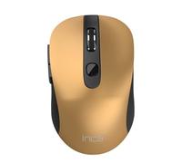 İnca IWM-233RG Ratón Inalámbrico - 2.4GHz RF 1600DPI 6 Botones Silent Click Diseño Ergonómico Ambidiestro Nano USB Receptor - Dorado/Negro