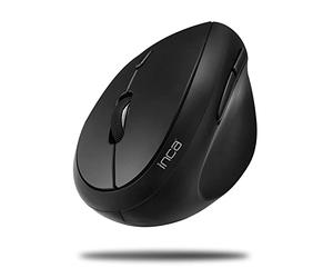 İnca IWM-279 - Ratón inalámbrico Vertical con diseño ergonómico, 800/1400/1600 dpi, 6 Botones, 2,4 GHz inalámbrico, Plug & Play, Color Negro