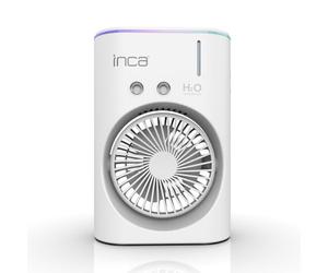İnca Ventilador de mesa con refrigeración por agua y niebla de pulverización IMF-10B USB ventilador portátil y silencioso con 2400 mAh, 3 niveles, giratorio 360°, luz LED, mini enfriador de aire para