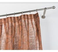 InCasa Barra para Cortina, 20 mm. de diámetro, 280 cm. de Longitud, en Acero cepilado, Soportes Largos - Completo