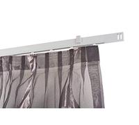 InCasa Barra para Cortina 32 x 12 mm, 140 cm. de Longitud, en Aluminio Cepillado, Soportes Largos - Completo