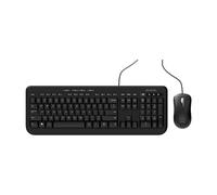 Incase Escritorio con cable 600: diseñado por Microsoft, juego de teclado y ratón óptico, diseño QWERTY, diseño resistente a derrames, teclas multimedia táctiles silenciosas, conexión USB