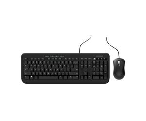 Incase Escritorio con cable 600: diseñado por Microsoft, juego de teclado y ratón óptico, diseño QWERTY, diseño resistente a derrames, teclas multimedia táctiles silenciosas, conexión USB