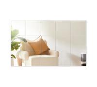 INCAUCA 15 hojas de espejo flexibles de acrílico, 6 x 6 pulgadas, azulejos de espejo de plástico autoadhesivos sin vidrio, calcomanía de pared extraíble para decoración del hogar (plateado)