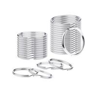 INCAUCA Anillos divididos de acero inoxidable, llavero de metal de 30 mm, anillos plateados a granel, llaveros redondos, llaveros para manualidades, joyería, pesca, llaves de coche, placa de perro (30
