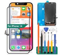 Incell - Kit de reparación de pantalla LCD para iPhone 14 A2882, A2649, A2881, A2884, A2883, pantalla Full HD y digitalizador táctil 3D (negro, área de visualización más pequeña)