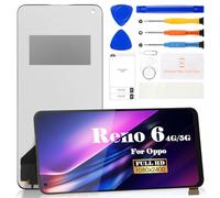 Incell - Pantalla de repuesto para Oppo Reno6 LCD Oppo Reno6 4G/5G digitalizador de pantalla táctil sin marco (negro, con reconocimiento de huellas dactilares)