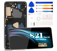 Incell - Pantalla LCD de repuesto para Samsung Galaxy S21+ 5G para Galaxy S21 Plus 5G, pantalla LCD para digitalizador SM-G996B SM-G996U, pieza de reparación con marco (negro fantasma)