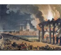 Incendio en Londres La destrucción del molino de harina Albion junto al puente Blackfriars 2 de marzo de 1791. Después de que un trabajo de August Pugin y Thomas Rowlandson en Microcosm of London
