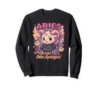 Incendio provocado del zodiaco de Aries por disculpas Divertido Sudadera