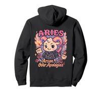 Incendio provocado del zodiaco de Aries por disculpas Divertido Sudadera con Capucha