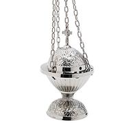 Incensario NKlaus con Cadena de incensario de oscilación Cruzada 70cm Cuenco Interior latón 7620