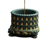 Incense Burner Buddha Handmade Spiritual Home Decor Coil Incense Stick Burning Pot For Meditation Relaxation Wealth Good Luck Altar Indoor Outdoor Bedroom Office Garden