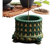 Incense Burner - Handmade Blue Sandstone Buddha Holder | Coil Incense Stick Burning Pot, Spiritual Meditation Decor for Relaxation Wealth, Altar Indoor Outdoor and Office Garden