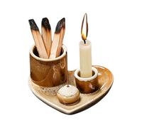 Incense Burner Holder, soporte de cerámica para quemaduras, 11,6 x 6,7 cm, 4,57 x 2,64 pulgadas, 4 en 1, soporte para inciensos, arte espiritual zen para sala de estar, yoga, relajación, decoración