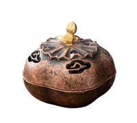 Incense Burner Zinc Alloy Censer, Rustic Elegant Desktop Aromatherapy Holder with Vintage Finish, Meditation Spa Yoga Decor for Bedroom, Living, Studio, and Home Zen Atmosphere