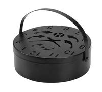 Incense Coil Holder Box - Lidded Iron Ash Catcher Burner Container for Home Aromatherapy Use | Reusable Metal with Coil Tray, Garden Bedroom for Yoga Relax Outdoor Indoor, 5.51x5.51x1.97 in