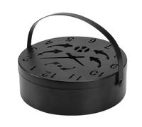 Incense Coil Holder Box - Lidded Iron Ash Catcher Burner Container for Home Aromatherapy Use | Reusable Metal with Coil Tray, Garden Bedroom for Yoga Relax Outdoor Indoor, 5.51x5.51x1.97 in