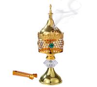 Incense Holder, Metal Burning Coil Incensory, 3.15x3.35x10.63 Inches Elegant Metals & Versatile Usage, Decorative Middle Eastern Censer for Living Room, Yoga Studio, Bedroom, Hotel, and Study