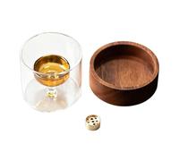 Incense Holder Removable Glass Ash Catcher with Integrated Ash Wooden Base