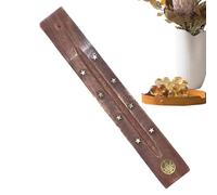 Incense Stick Holder - Aromatherapy Burner for Home Relaxation | Ceramic Base with Wooden Tray, Decorative Fragrance Accessory Supporting Meditation Yoga and Calming Ambient Spaces 25.5x3.51x0.51cm