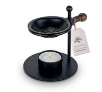 Incensera Quemador de Incienso Negro con tamiz - Recipiente para Incienso de resinas, Hierbas y fumigación - Plato Porta-Incienso Resistente al Calor