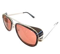 Inception Pro Infinite Gafas de sol - Iron Man - Steampunk - Tony Stark - Retro - Hombres - Unisex - (Marco de plata - Lente roja)