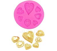 Inception Pro Infinite Molde de Silicona para Uso alimentario de 7 Corazones estilizados - Pasta de azúcar - fondants - tortas - panqueques - Muffins - Decoraciones