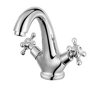 Inchant cromo de la vendimia cisne monobloque Cuenca Grifos, solo orificio de manillas mezclador de baño grifo de latón antiguo baño grifo del fregadero del recipiente, Cubierta Monte