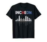 Incheon Skyline Corea del Sur Paisaje Urbano Viaje Souvenir Camiseta