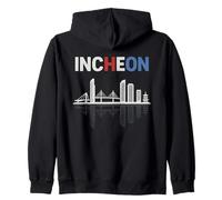 Incheon Skyline Corea del Sur Paisaje Urbano Viaje Souvenir Sudadera con Capucha