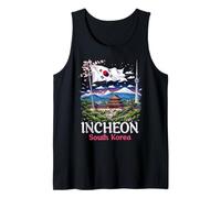 Incheon Souvenir Corea del Sur Bandera Corea Ciudad Coreana Vacaciones Camiseta sin Mangas