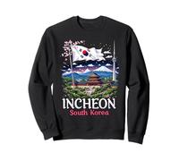 Incheon Souvenir Corea del Sur Bandera Corea Ciudad Coreana Vacaciones Sudadera