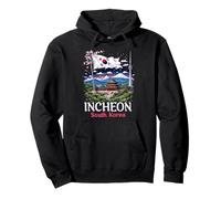 Incheon Souvenir Corea del Sur Bandera Corea Ciudad Coreana Vacaciones Sudadera con Capucha