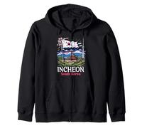 Incheon Souvenir Corea del Sur Bandera Corea Ciudad Coreana Vacaciones Sudadera con Capucha
