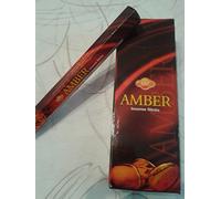 incienso ambar sac , 120 varillas , pack de 6 hexagonal