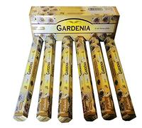 Incienso Aromático Gardenia, Incienso Natural Aromaterapia, Barras de Incienso, Caja 6 Paquetes de 20 Unidades c.u., Gran Duración