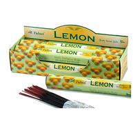 Incienso Aromático Limón, Incienso Natural Aromaterapia, Barras de Incienso Cítrico, Caja 6 Paquetes de 20 Unidades c.u., Gran Duración