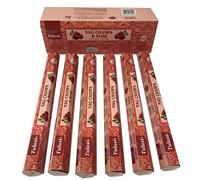 Incienso Aromático Nag Champa Rosa, Incienso Natural Aromaterapia, Barras de Incienso, Caja 6 Paquetes de 20 Unidades c.u., Gran Duración