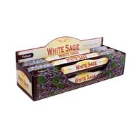 Incienso Aromático Salvia Blanca, Incienso Natural Aromaterapia, Barras de Incienso, Caja 6 Paquetes de 20 Unidades c.u., Gran Duración