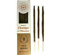 Incienso Botánico Champa y Olíbano de Green Tree - 9 Varillas Gruesas artesanales de Hierbas - HOSTENATURA