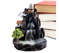 Incienso Cascada, Soporte Incienso reflujo Resina Fuente Incienso Cascada, Conos Incienso reflujo Cascada Adornos para el hogar para oficinas, Yoga, Salas Skuda