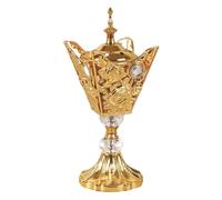 Incienso de Oriente Medio - Quemador eléctrico de Metal de Estilo árabe, Elegante difusor de Perfume para decoración del hogar | Decorativo de aromaterapia con Bandeja Resistente a cales