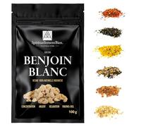 Incienso de Resina 100% Natural Sagrado Puro en Grano 50g- 100g para Fumigación, Quemador de Perfume o Incensario - Alternativa a Incienso en Barra o Cono (Djaoui Blanco, 100 gr)