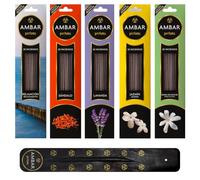 Incienso de Varillas Pack Relajante + Quemador Incienso - Sporte de Varillas Ambar Perfums - 100 Varillas Pack de 5 Cajas